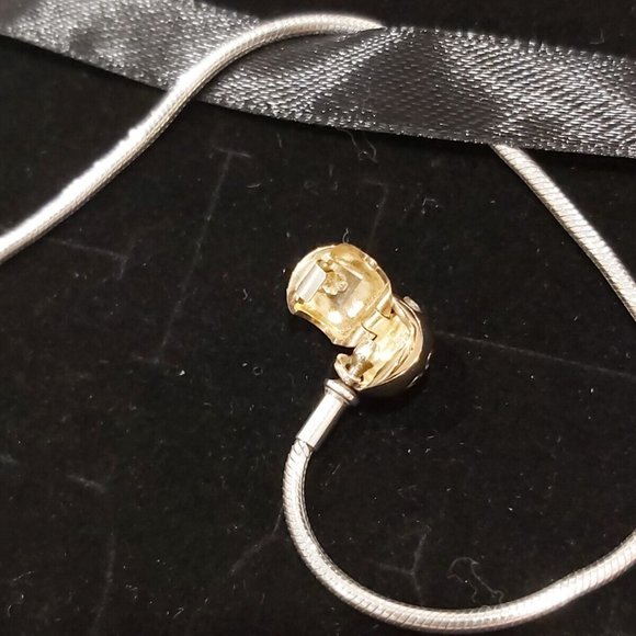 Authentic Pandora Essence Sterling Silver & 14k Gold Bracelet 596003-19 7.5" - Picture 7 of 9
